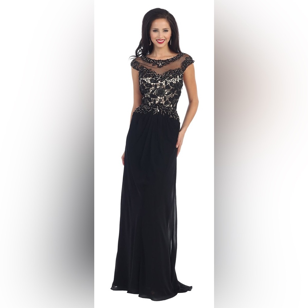 May Queen MAQ-MQ1180 Royal Blue Evening Gown